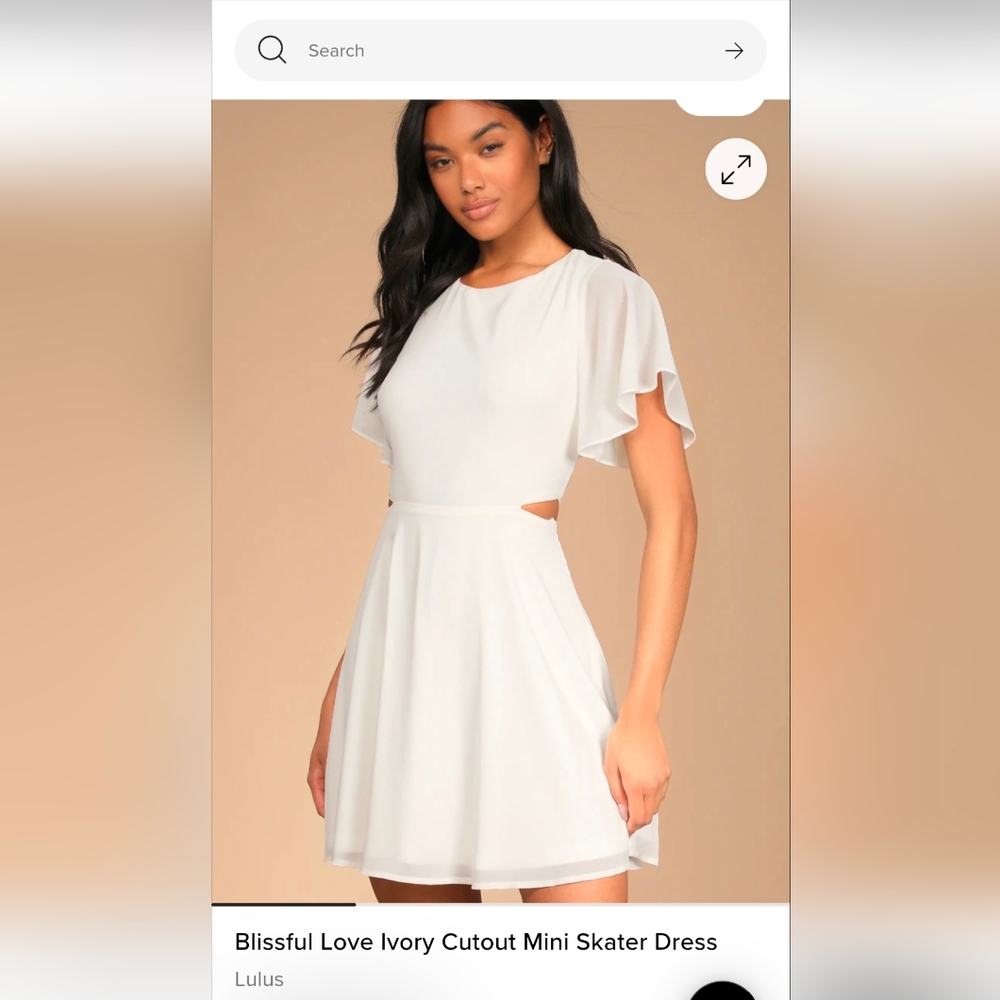 Lulu's White Flutter Sleeve Mini Dress